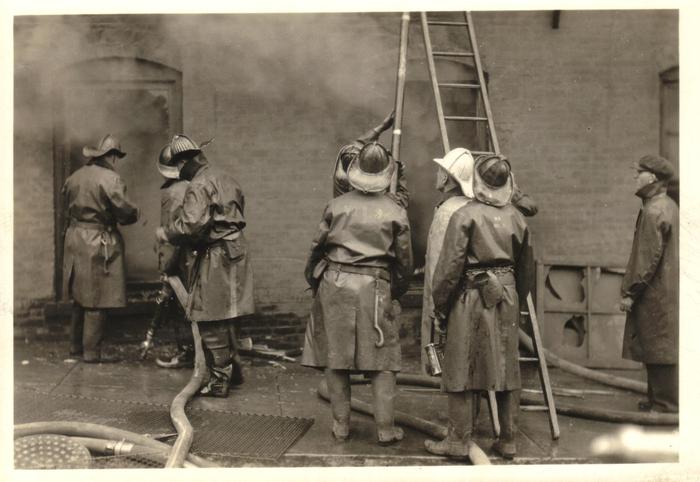Photograph, Group Of Firemen Fighting A Fire