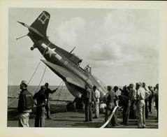 Photograph, Crashed FM2 aircraft, Lt. (j.g.) Shane Hendershot Pilot