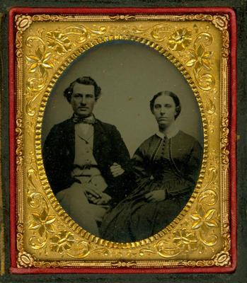 Cased Photograph, Unidentified Man And Woman