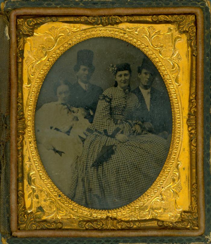 Cased Photograph, Anna M. Campbell, Sarah E. Campbell And Charles Provett