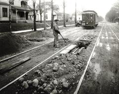 Photograph, Man Working On Streetcar Line
