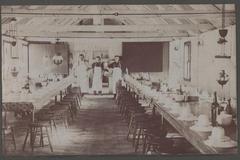 Photograph, Dining Hall at Lumber Camp, Logging in Michigan