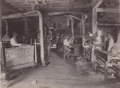 Photograph, Hastings Woodworking Company, Interior of Factory Room and Workers