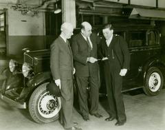 Photograph, Three Men Posing With 1932 De Vaux Custom Sedan