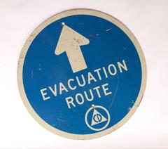 Kent County Civil Defense Evacuation Route Sign