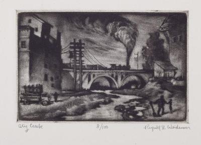 Print, 'city Creek (train) - State V (final; Edition State);  8/100' (5 Of 5)
