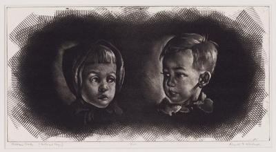 Print, 'children's Heads - State Iii (final; Edition State);  1/100' (3 Of 3)