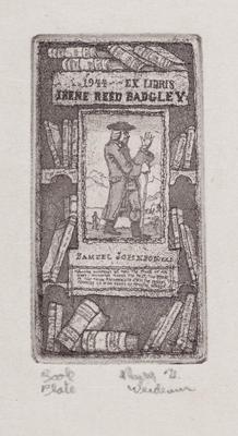 Print, 'badgley Bookplate - State Ii (final; Edition State)' (2 Of  2)