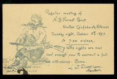 Invitation, Meeting of the N.B. Forrest Camp, United Confederate Veterans