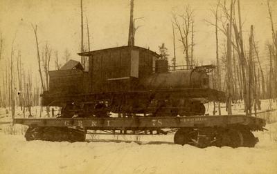 Photograph, Shay Locomotive on a Train Car, Grand Rapids and Indiana Railway Company