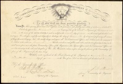Certificate of Promotion to Sergeant, Abram Adsit