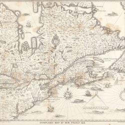Map, Chaplain's Of New France, 1632