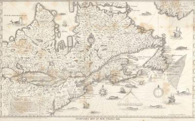 Map, Chaplain's Of New France, 1632