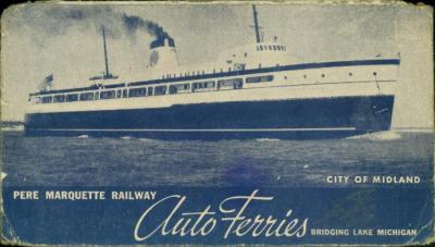 Timetable, Pere Marquette Railway Auto Ferries