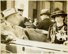Photograph, President Franklin D. Roosevelt and First Lady Eleanor Roosevelt during a Presidential Campaign stop in Grand Rapids, MI