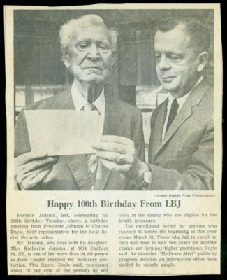Newspaper Clipping, Herman Jansma