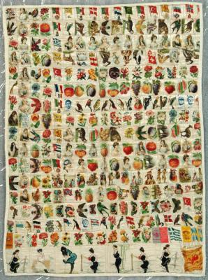 Pieced And Tied Novelty Quilt, Cigarette Premiums