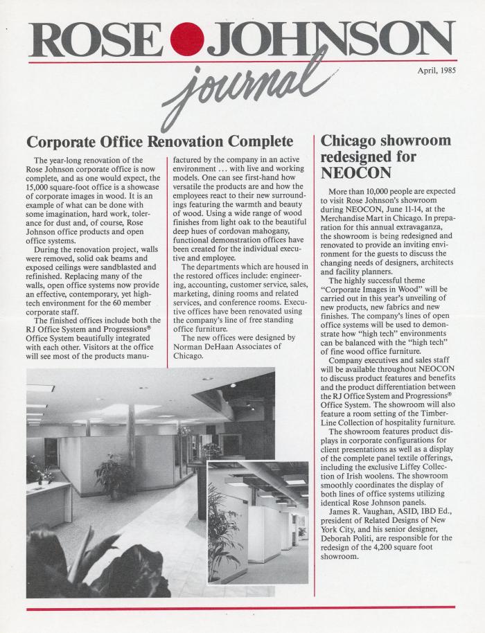 Newsletter, Rose Johnson Journal