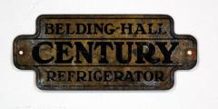 Brass Tag, Belding-Hall Century Refrigerator