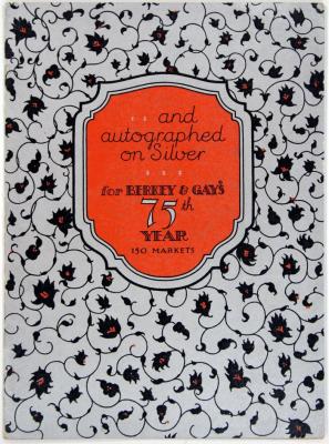Brochure, And Autographed On Silver for Berkey And Gay's 75th Year