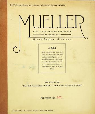 Booklet, Mueller Furniture Company, Fine Upholstered Furniture