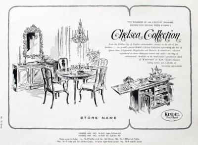 Ad Layout, Kindel Furniture, Chelsea Collection Dining Room Group