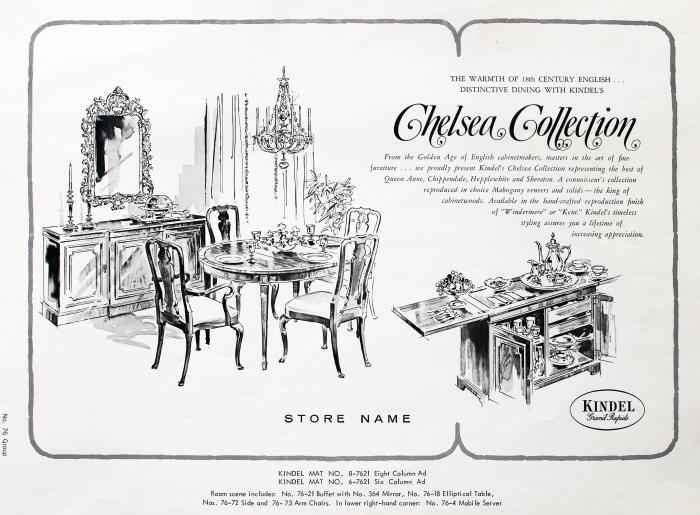 Ad Layout, Kindel Furniture, Chelsea Collection Dining Room Group