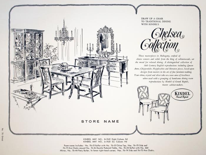 Ad Layout, Kindel Furniture, Chelsea Collection Dining Room Group