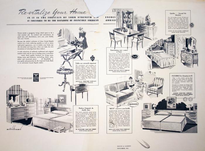 Advertisement, House &amp; Garden Magazine, Grand Rapids Furniture Companies