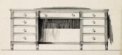 Drawing, Murray Furniture Co., Walnut Desk;Drawing, Murray Furniture Co., Walnut Desk