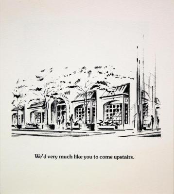 Advertisement Card, We'd Very Much Like You To Come Upstairs