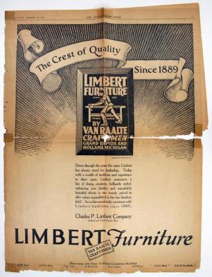 Newspaper Clippings, Furniture Company Ads From The Grand Rapids Press