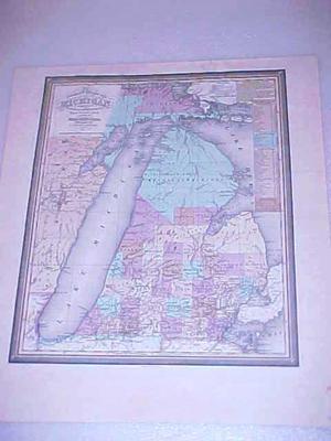 Map, The Tourist's Pocket Map Of Michigan, 1837, Reproduction