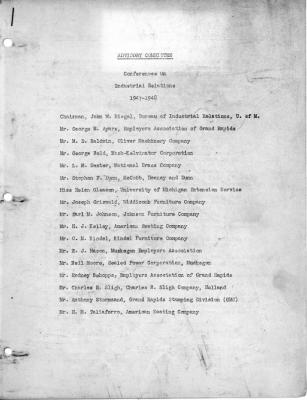 Documents, Conferences on Industrial Relations, University of Michigan Bureau of Industrial Relations