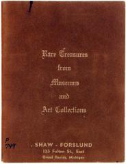 Booklet, Rare Treasures from Museums and Art Collections