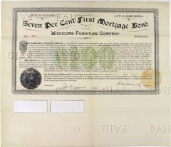 Document, Seven Per Cent First Mortgage Bond of the Widdicomb Furniture Co., No. 436, $100.00