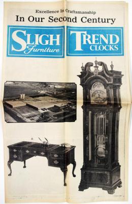 Newspaper, Sligh Furniture and Trend Clocks