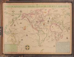 Print, Map of adventures for boys and girls : stories, trails, voyages, discoveries, explorations & places to read about.