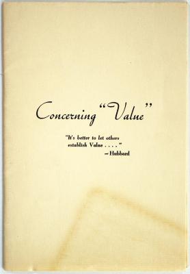 Booklet, A Successful Experiment in Business Cooperation, Concerning "Value''