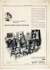 Advertising Layouts, Koos Bros Furniture Company, Rahway, New  Jersey