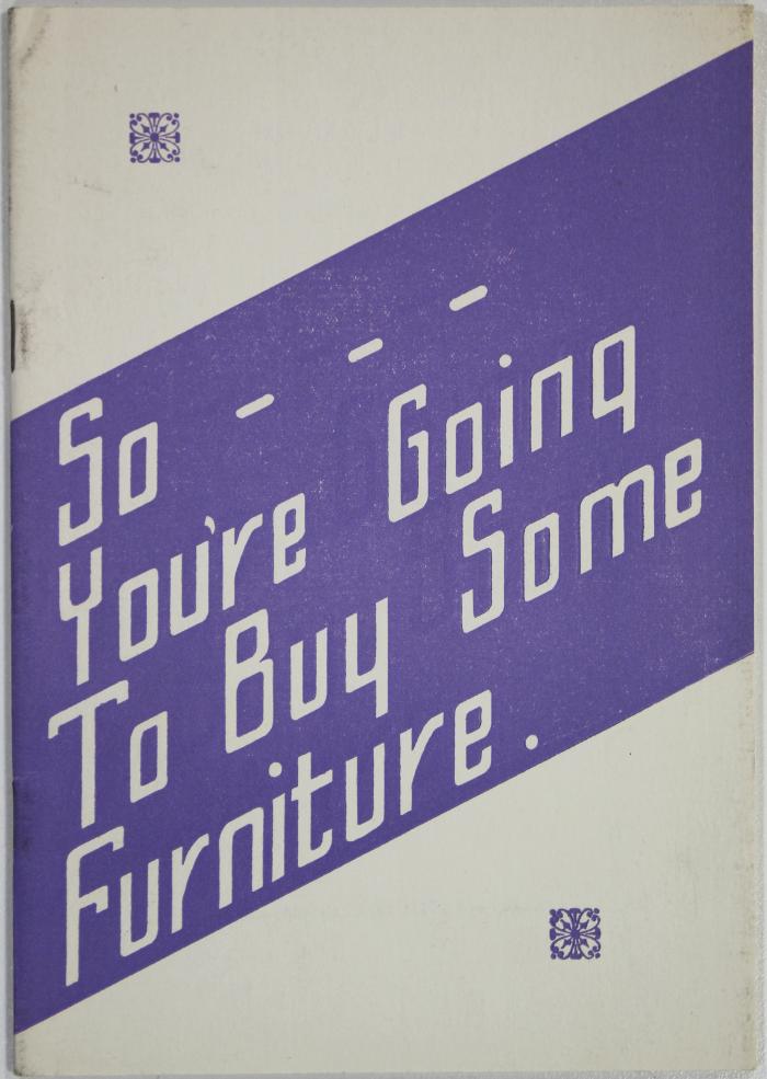 Booklet, So...You're Going To Buy Some Furniture
