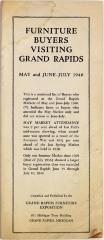Booklet, Furniture Buyers Visiting Grand Rapids, 1940 Summer Markets