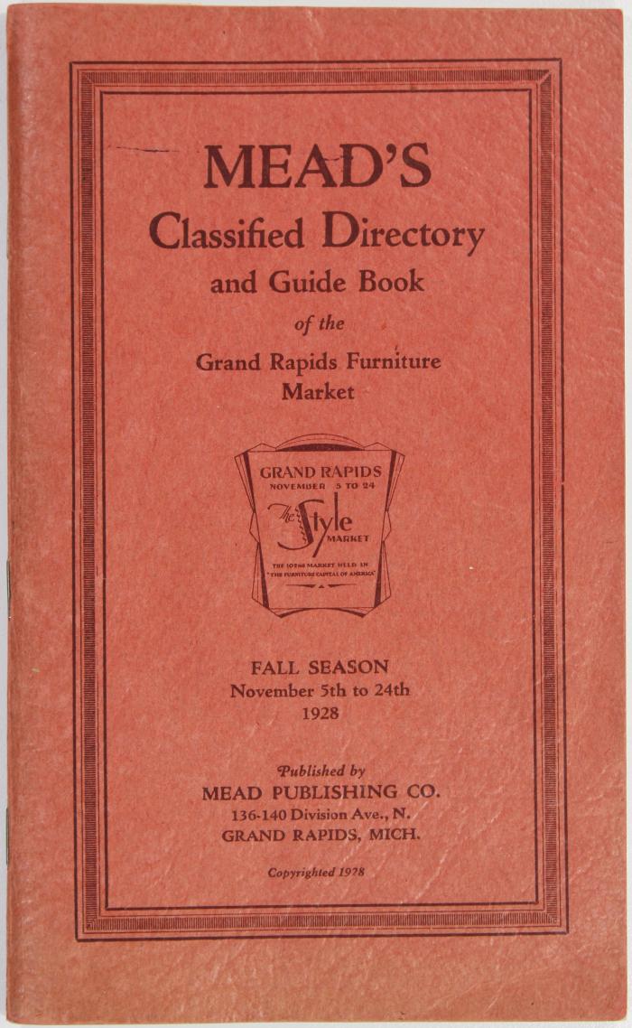 Booklet, Mead's Classified Directory and Guide Book of the Grand Rapids Furniture Market