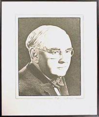 Drawing, Pencil, Portrait Of Senator Arthur H. Vandenberg