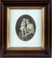 Drawing, Ink, "Mother And Child'