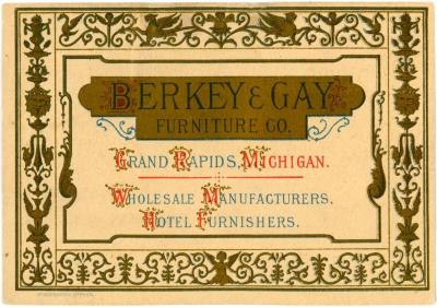 Trade Card, Berkey &amp; Gay Furniture Company