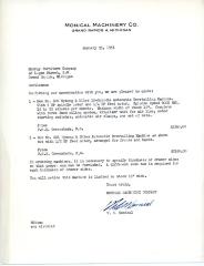 Letter, Monical Machinery Co. to Murray Furniture Co.