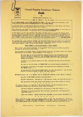 Document, Grand Rapids Furniture Makers Guild Agenda for 1950 Market