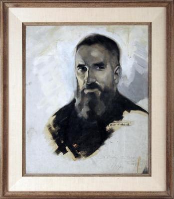 Painting, Vignette oil on canvas of a Bearded Man by Kreigh Collins (1908-1974)