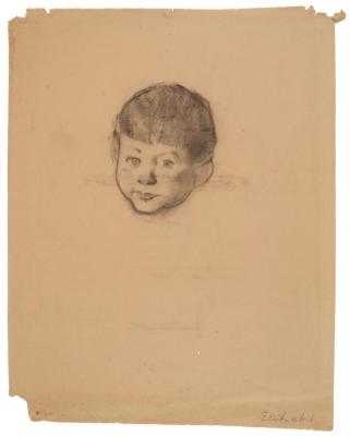 Drawing, Charcoal, "Erik at 1" by Kreigh Collins (1908-1974)